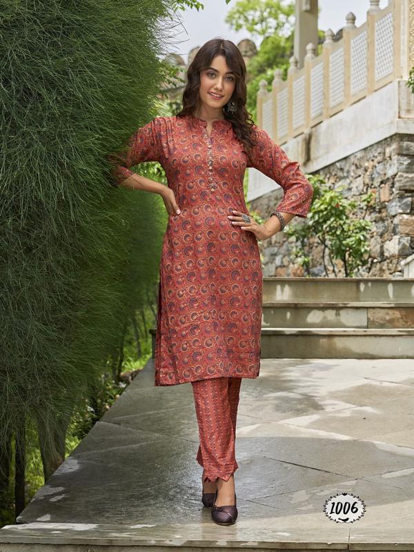 Banwery Rimzin Heavy Muslin Foil Print Kurti With Bottom Collection